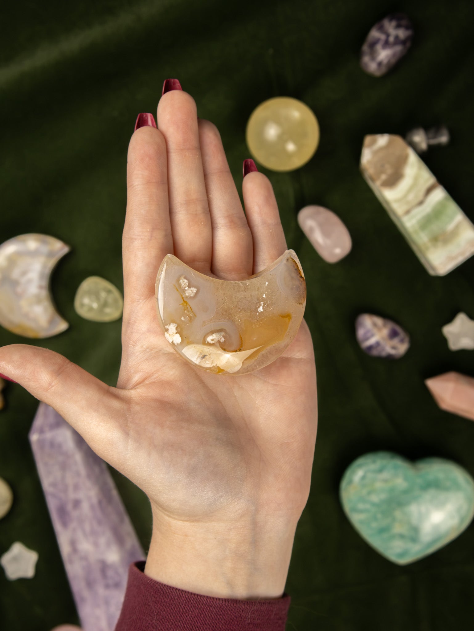 Flower Agate Moon