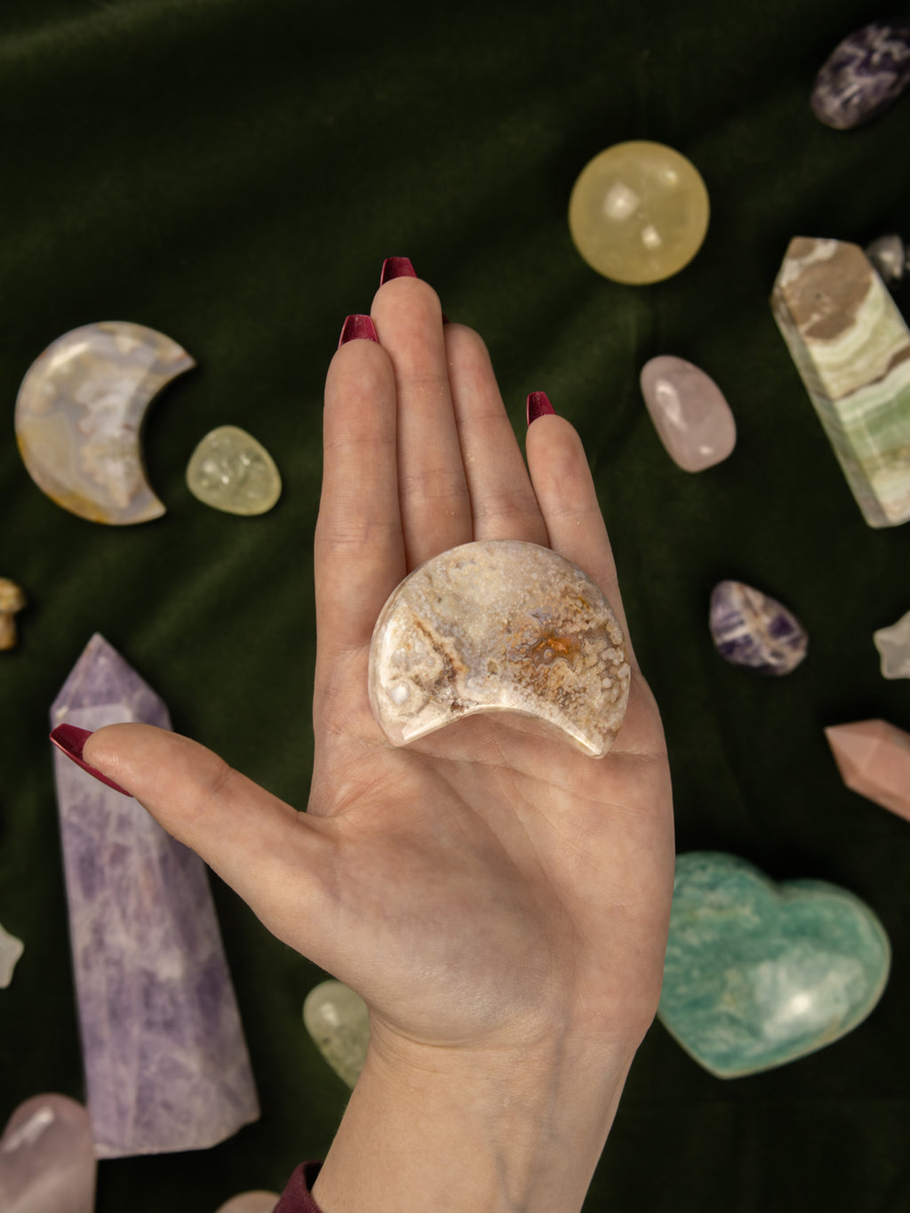Flower Agate Moon