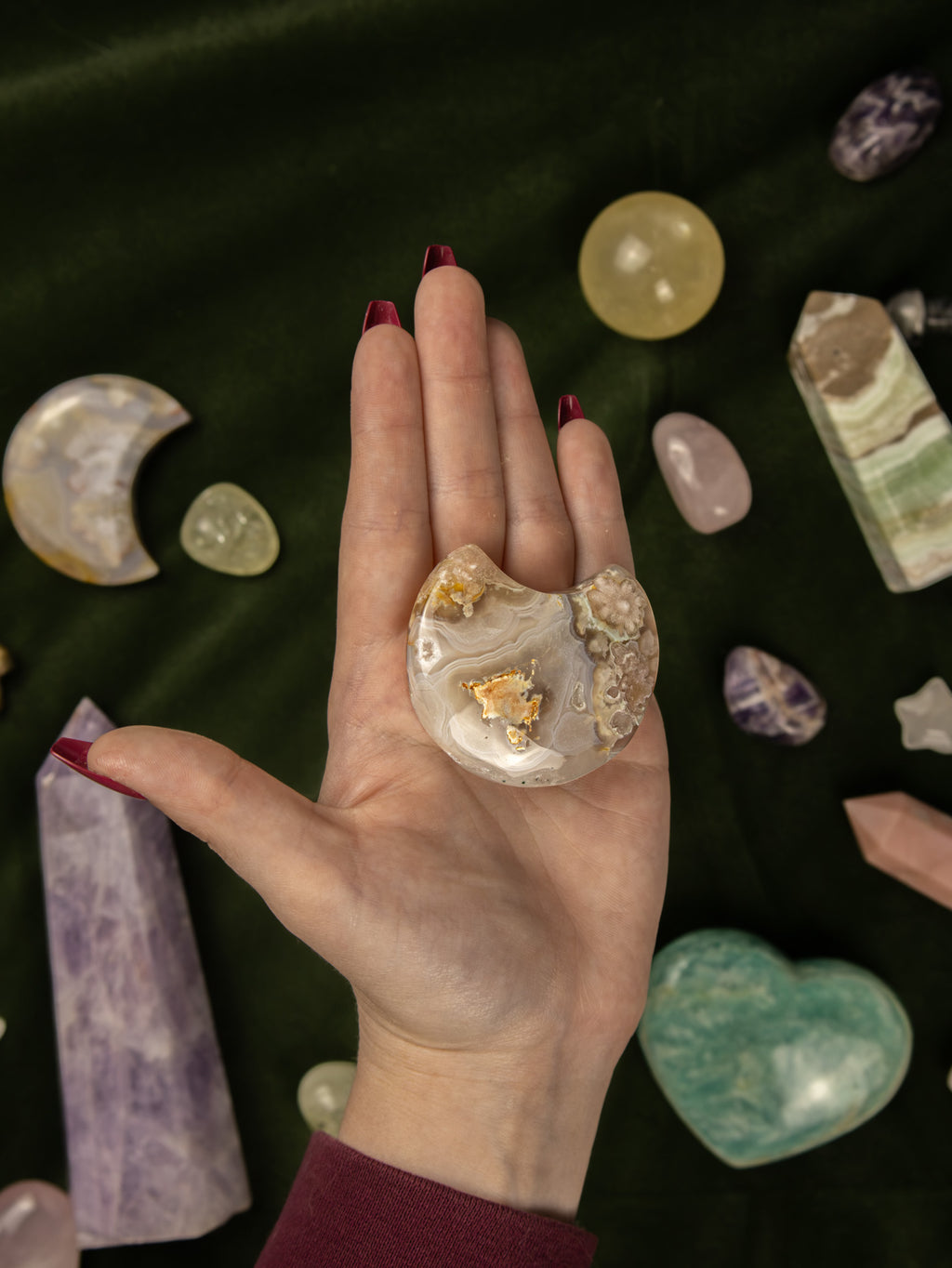 Flower Agate Moon