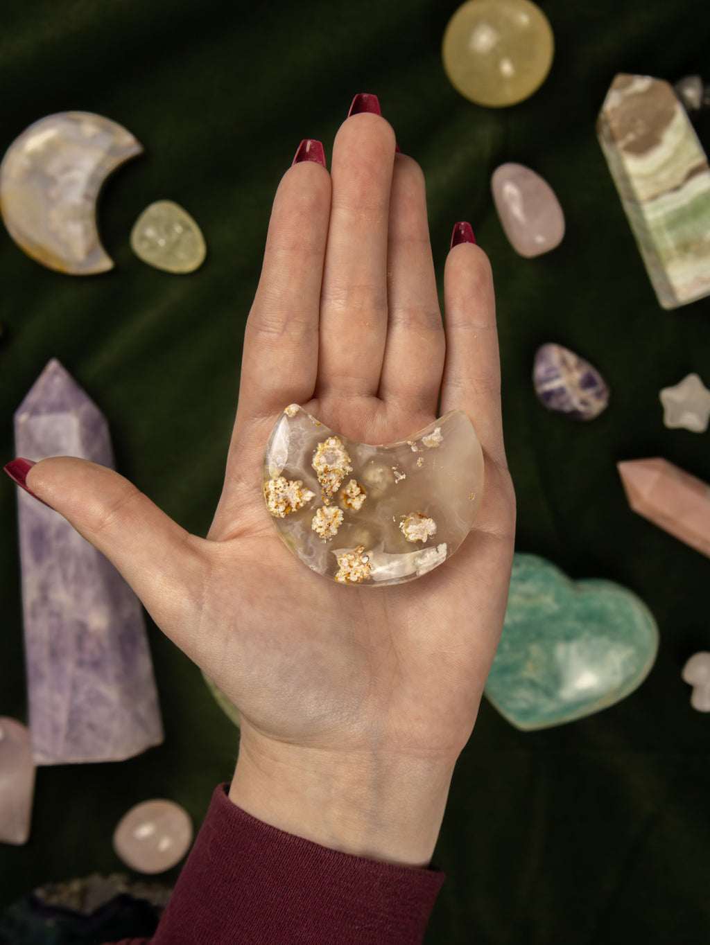 Flower Agate Moon
