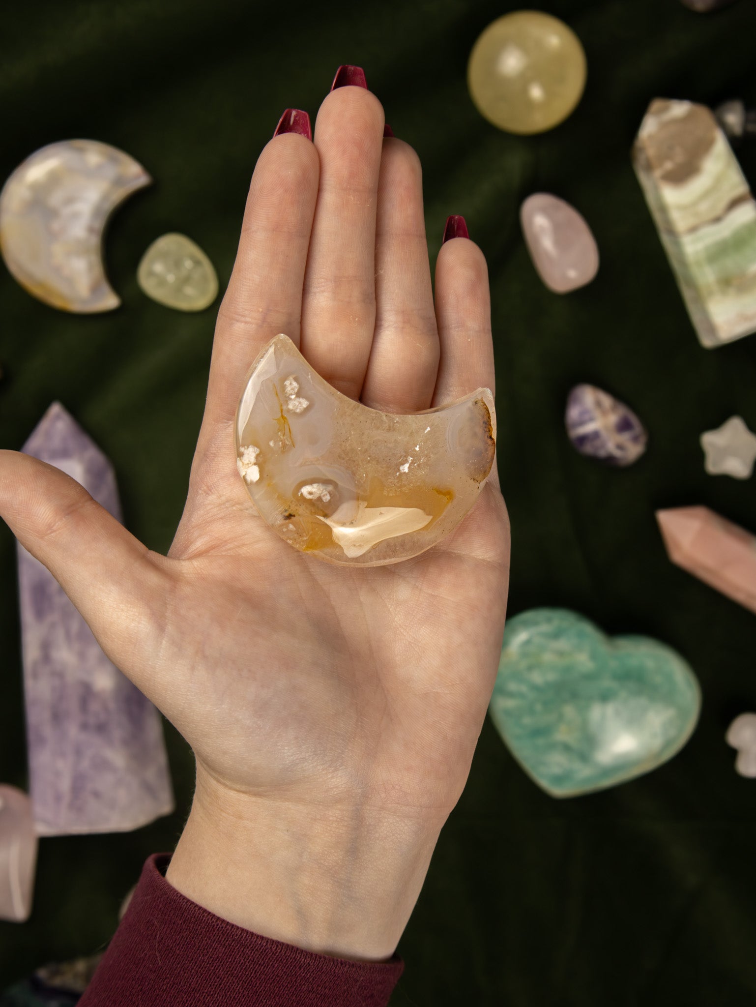 Flower Agate Moon