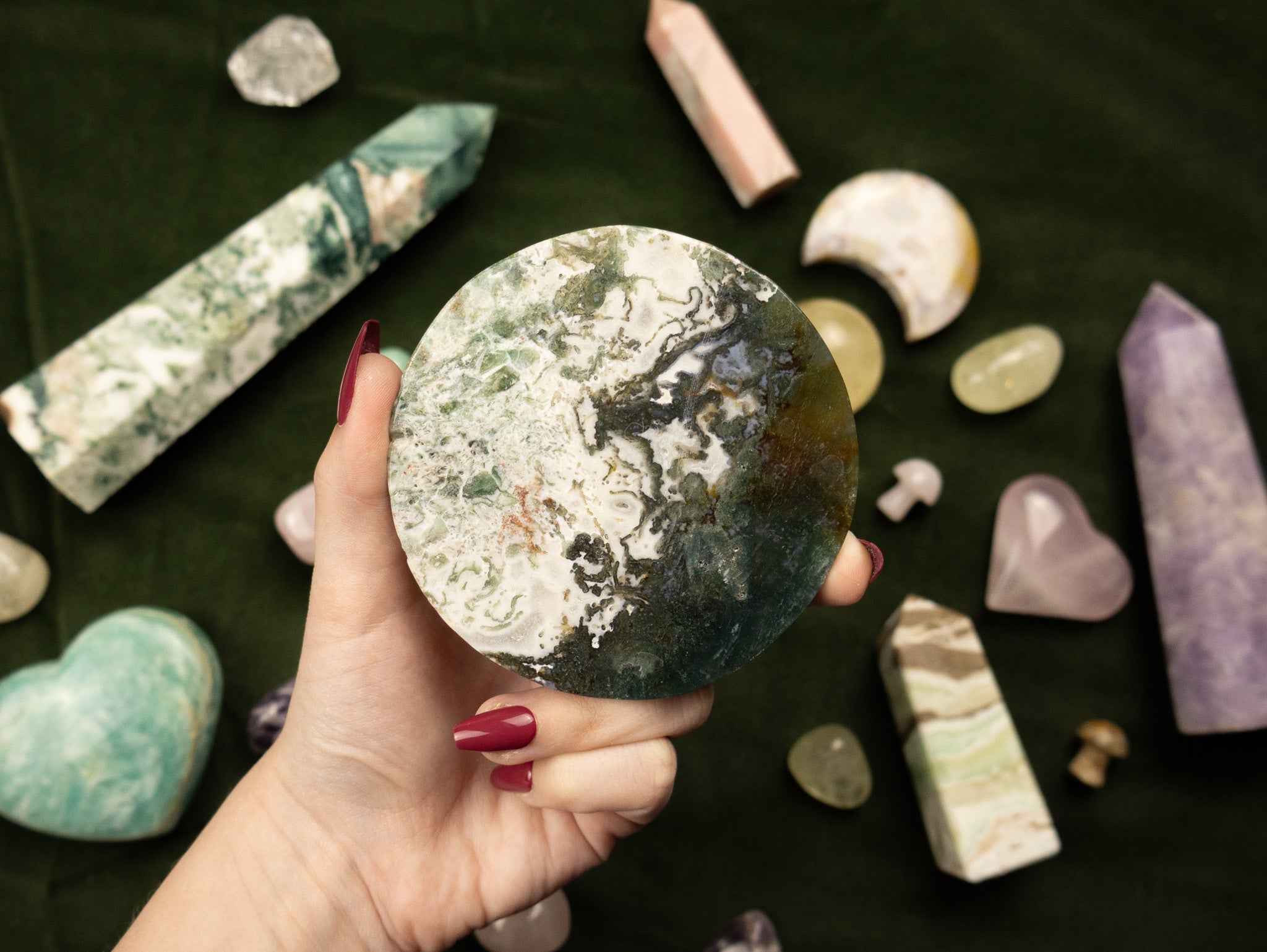Moss Agate Disk