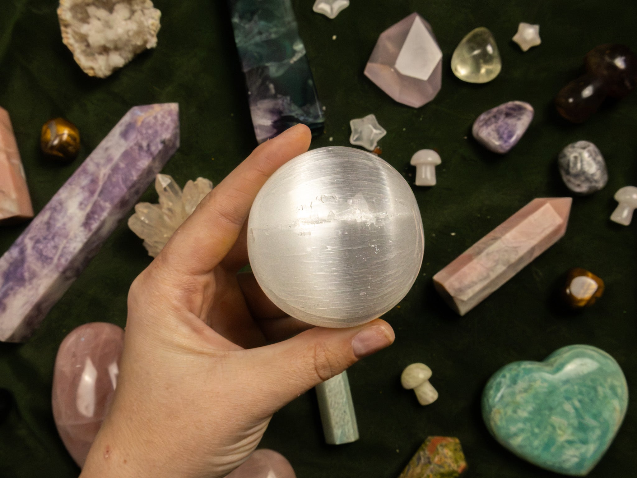 Satin Spar Selenite Sphere