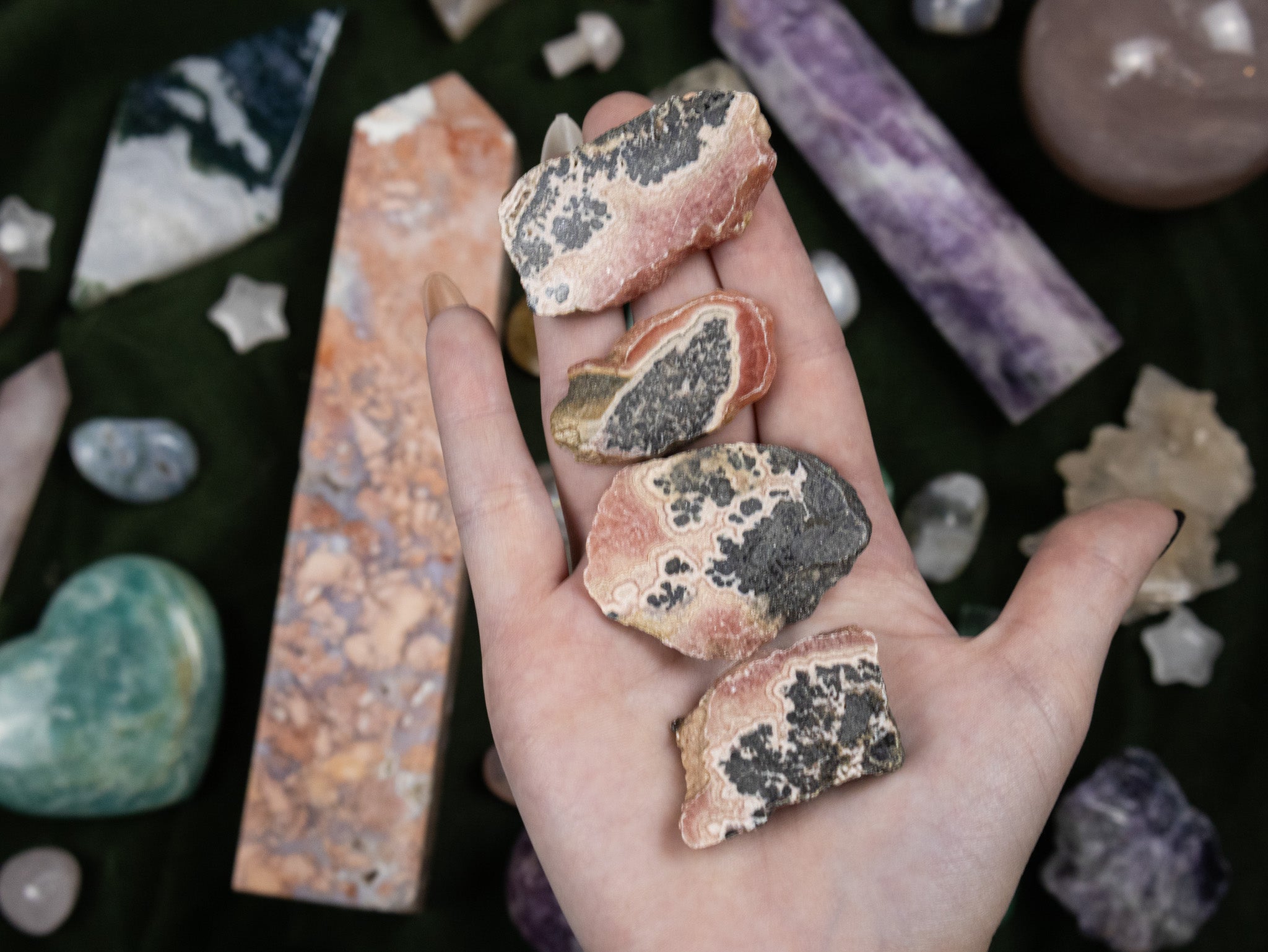 Pink Rhodochrosite Slices