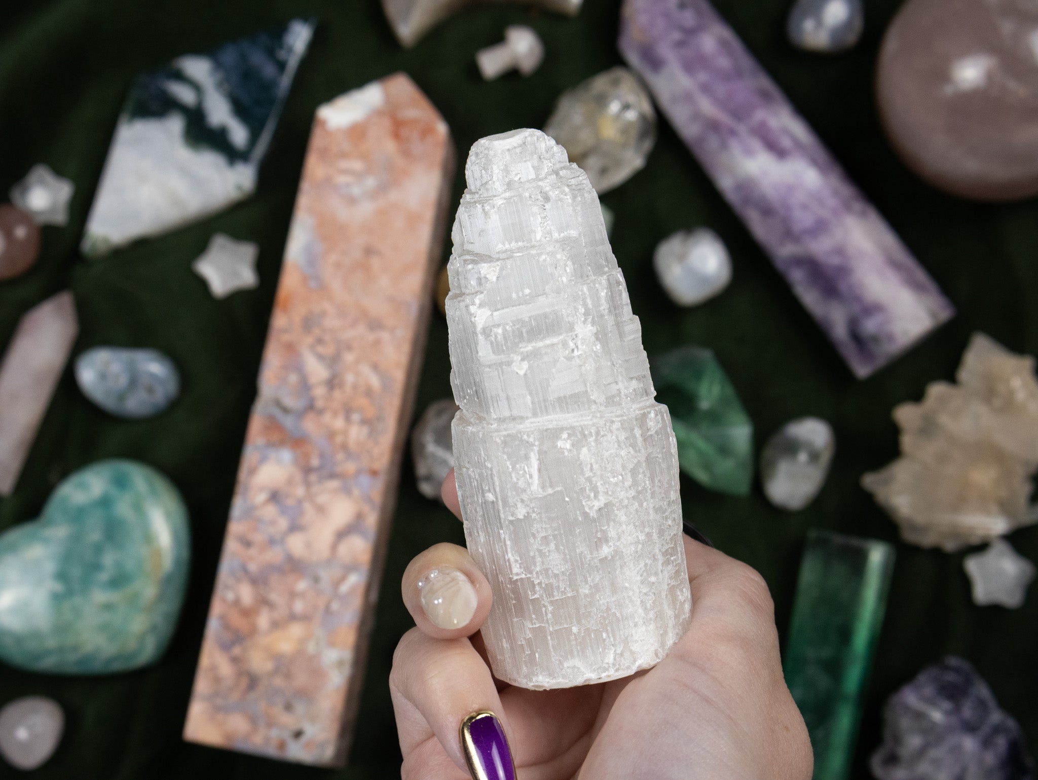 Satin Spar Selenite Tower