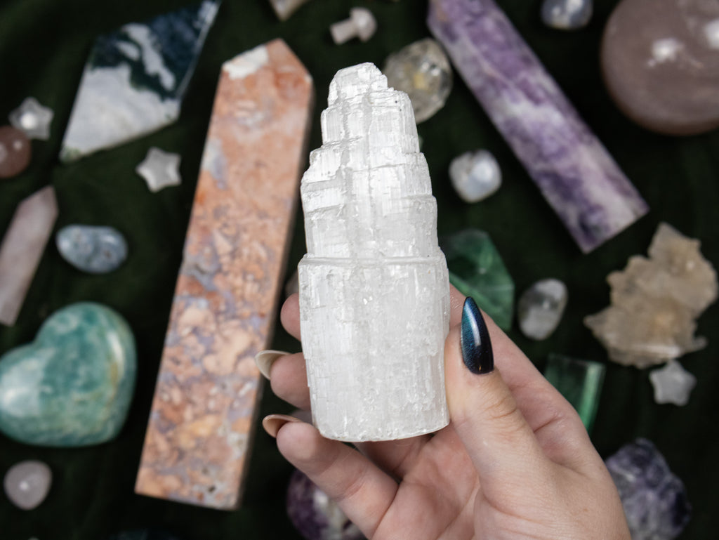 Satin Spar Selenite Tower