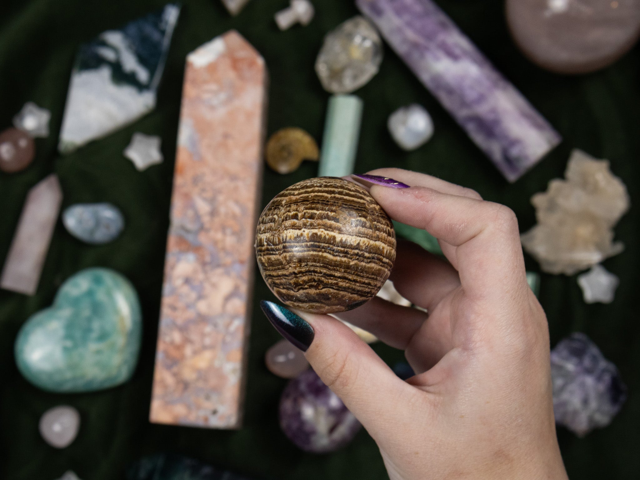 Brown Aragonite Sphere