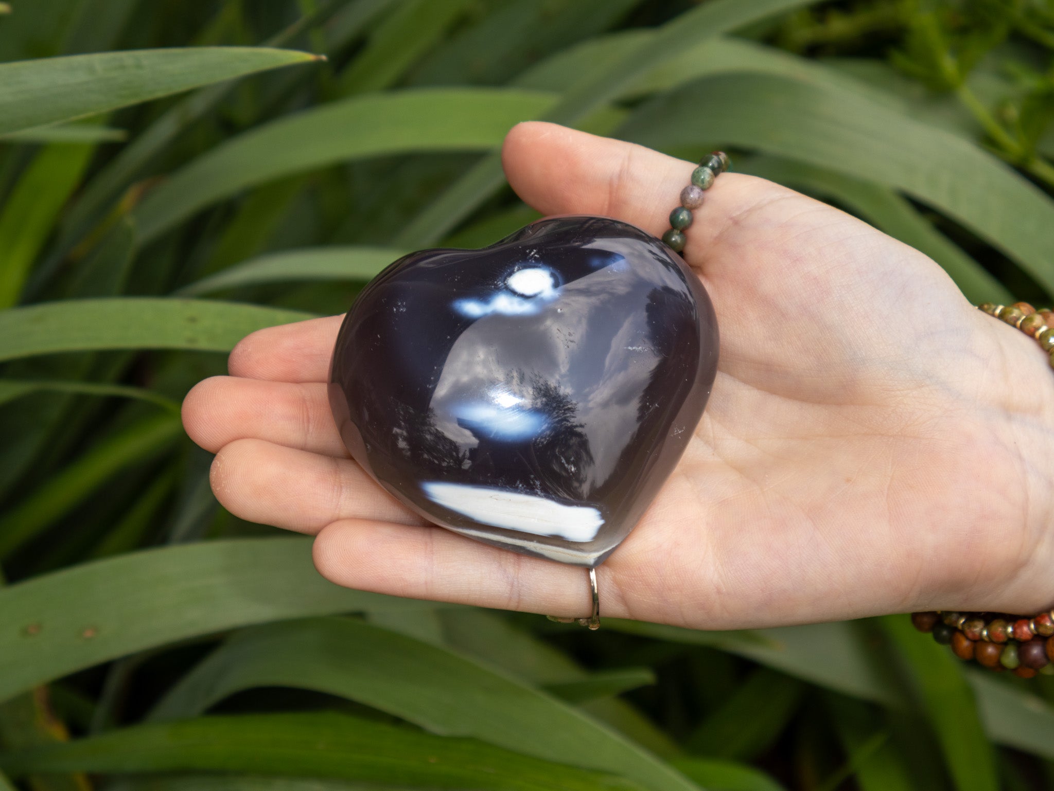 Orca Agate Heart