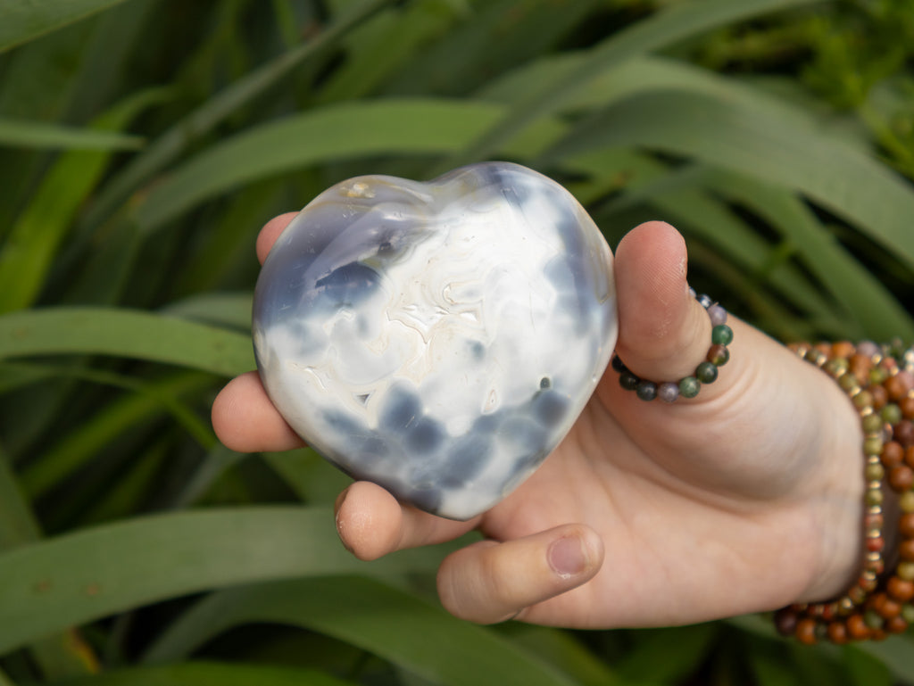 Orca Agate Heart