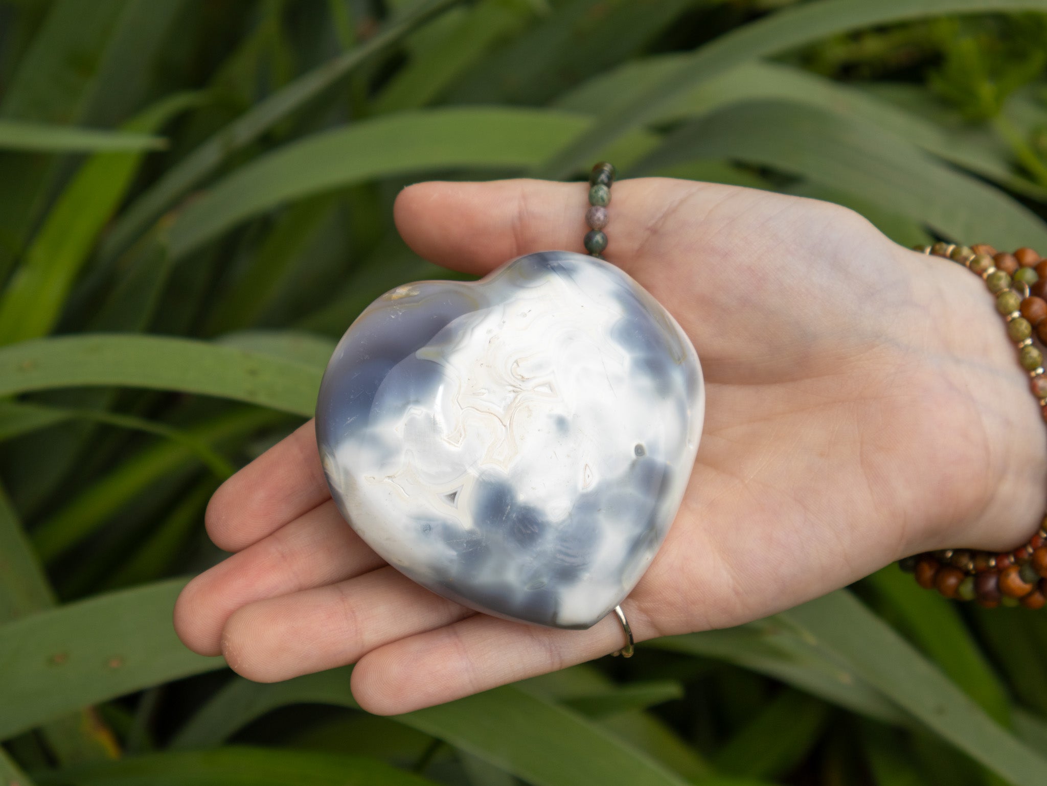Orca Agate Heart