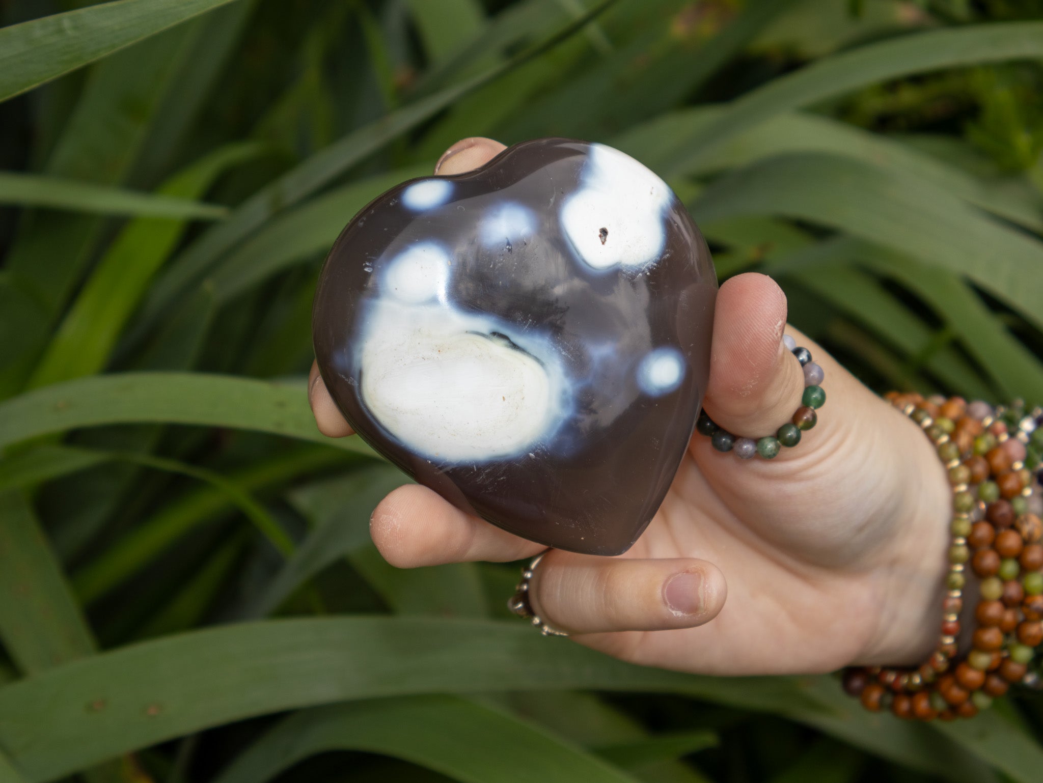 Orca Agate Heart