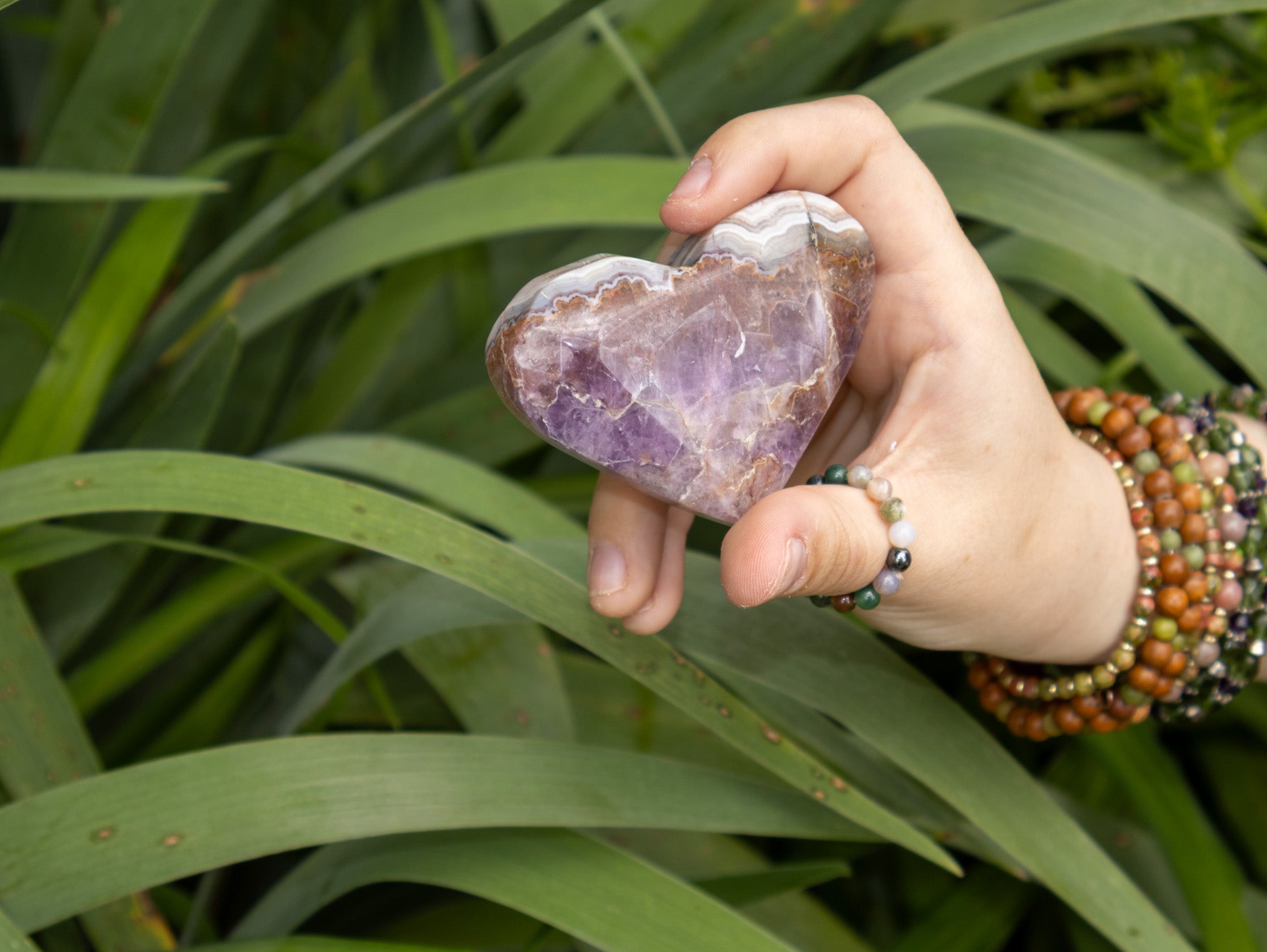 Amethyst Lace Agate Heart