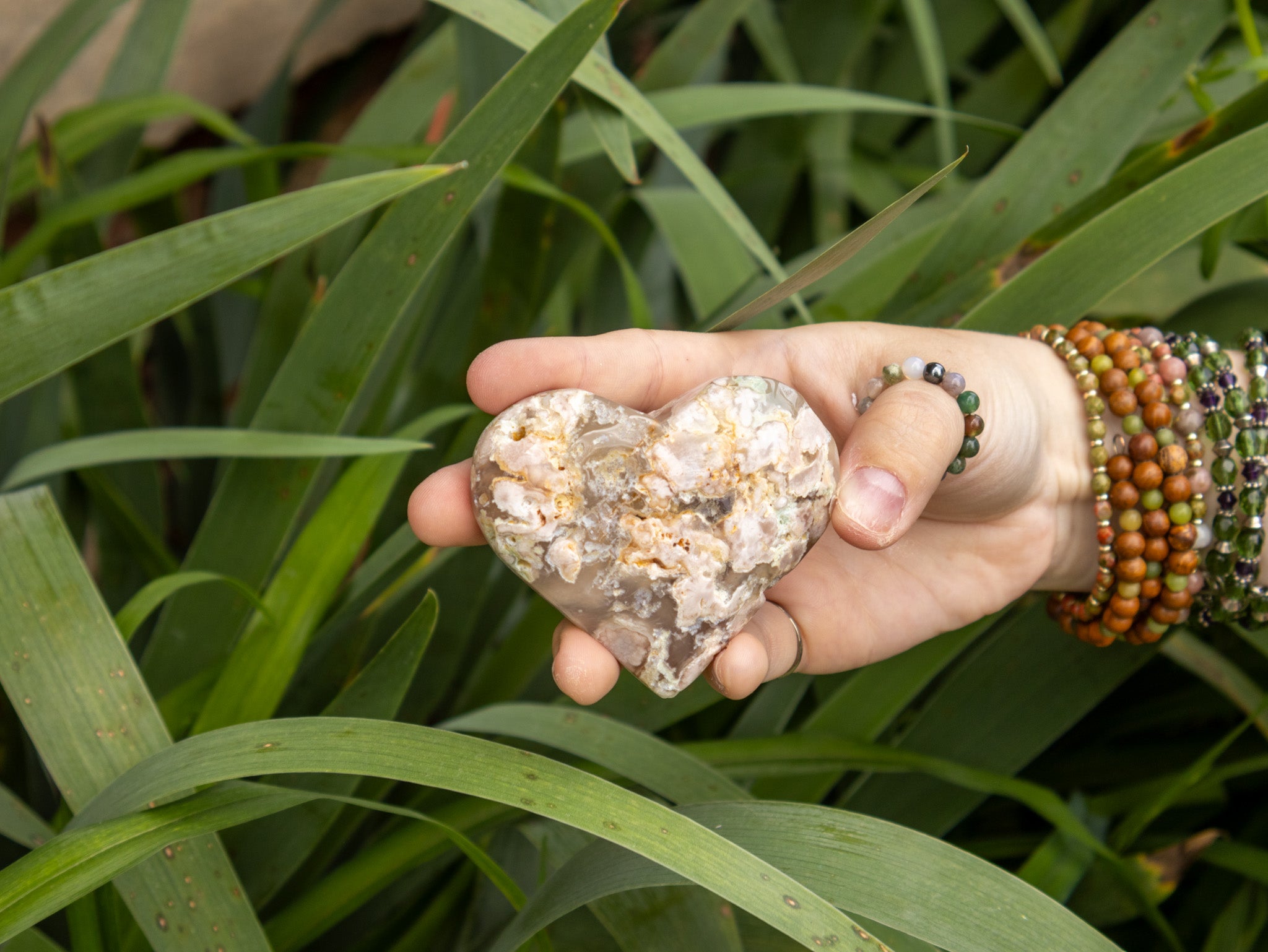 Flower Agate Heart